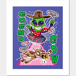 Cosmo Cow Alien Abduction Cow Posters and Art
